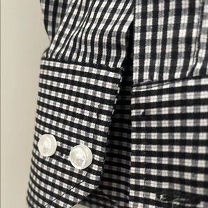 Men's Black and White Checkered Shirt 40cm